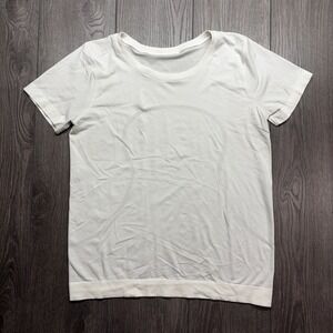 Lululemon Swiftly Tech Short Sleeve T Shirt White Size 8 Medium Gym Yoga Jogging